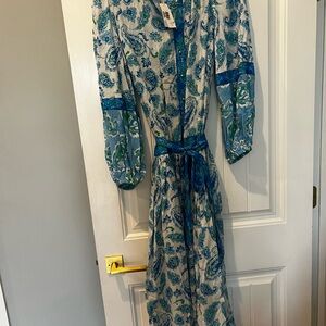 Blue and Green Paisley Women's Dress